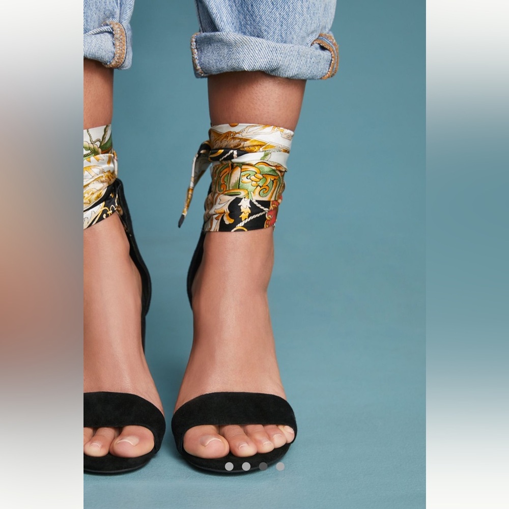 Jeffrey Campbell Black Heels with Colorful Scarf - Picture 4 of 6